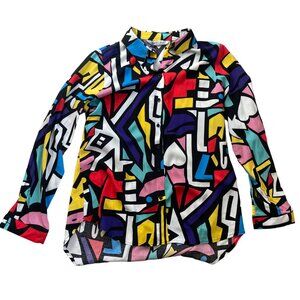Big Dart Pop Art Vintage 90s Graphic Button Down Multicolor Size Euro 42